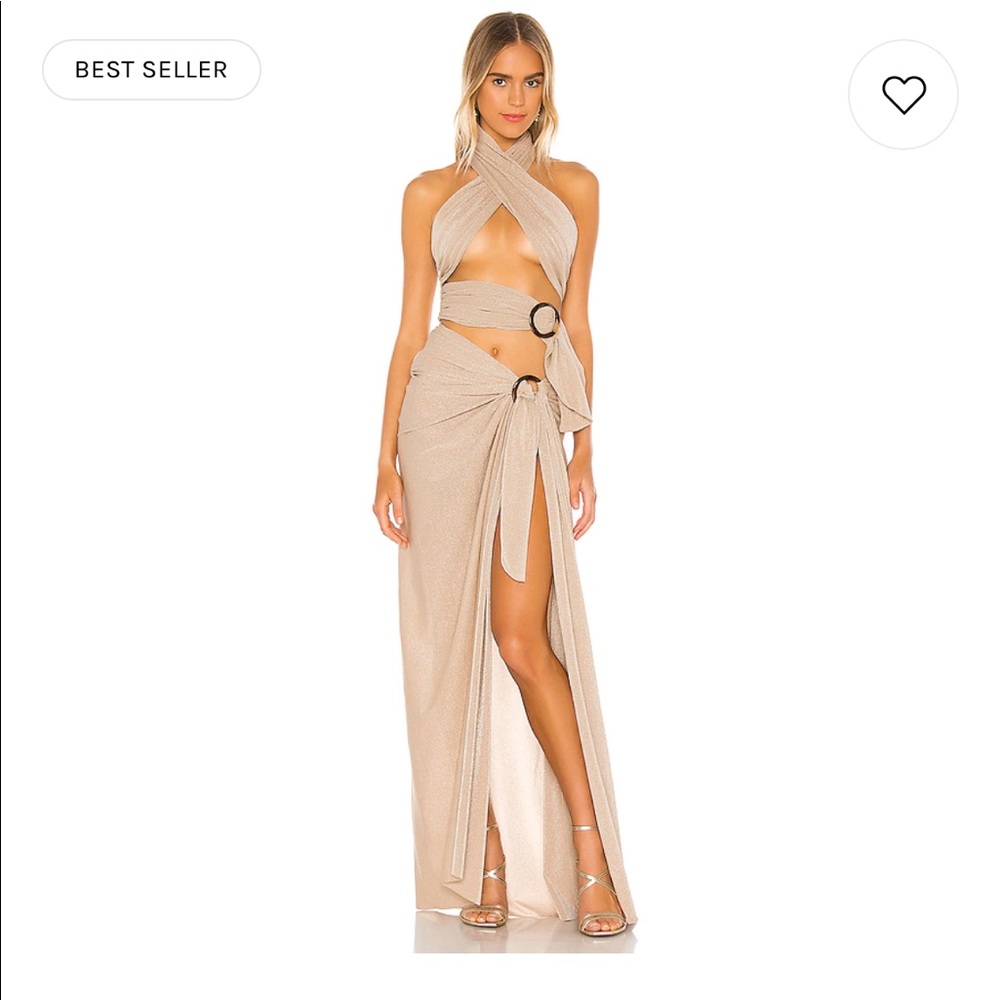 X REVOLVE Cleopatra Dress in Sand